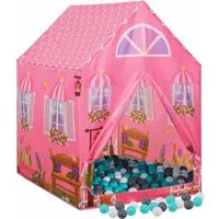 vidaXL Kinder-Spielzelt mit 250 Bällen in Rosa - Bällebad für Kinder, inkl. 250 bunten Bällen; strapazierfähiges, wasserfestes Polyester für drinnen und draußen, ideal für stundenlangen Spielspaß.