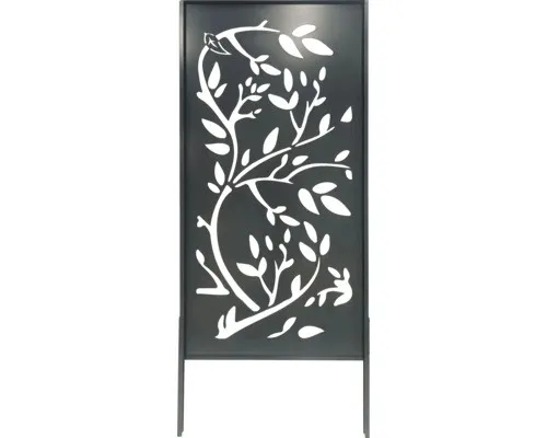 Sichtschutzwand floraworld Blätter 90 x 180 cm anthrazit