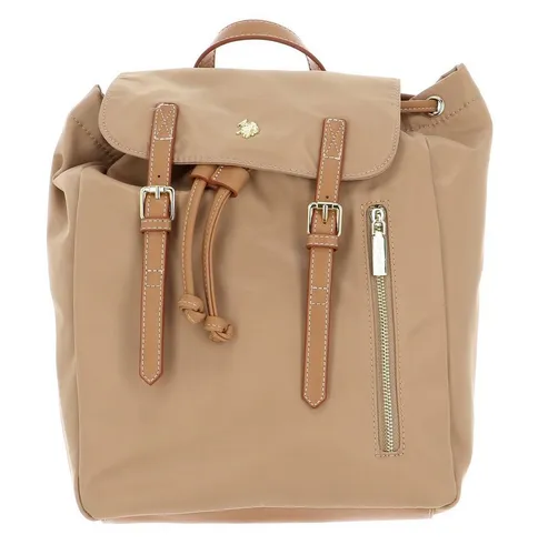 U.S. Polo Assn Rucksack Houston - Eleganter Rucksack in Beige, ideal für Alltag und Freizeit. Mit geräumigem Hauptfach, mehreren Fächern und verstärktem Boden bietet er ausreichend Platz und Komfort.