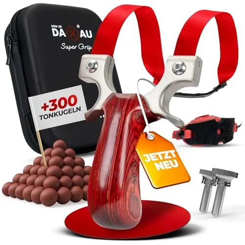 HITX® Steinschleuder Profi Set mit Super Grip | Ergonomische Zwille für Erwachsene