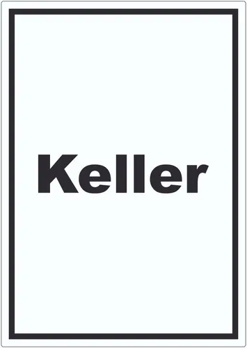 HB-Druck Aufkleber Keller Aufkleber mit Text hochkant, wetterfest, UV-beständig, kratzfest