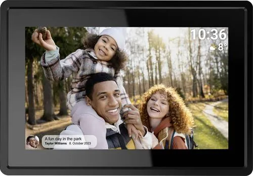 Denver PFF725b - Digitaler WiFi-Bilderrahmen 7 Zoll, 1024 x 600 Pixel, mit FRAMEO Fotosoftware für einfaches Teilen von Bildern