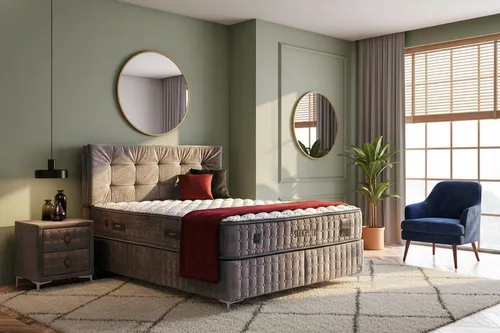 Pointhome Bambi Boxspringbett Set 120x200 H3/H4 in grau von Bambi