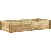 vidaXL Kiefer Imprägniert Hochbeet 197cm - Robuster Pflanzkübel - Blumenkasten aus grün imprägniertem Kiefernholz, ideal für Gemüseanbau und Blumenzucht mit 9 separaten Abschnitten für verschiedene Pflanzenarten.