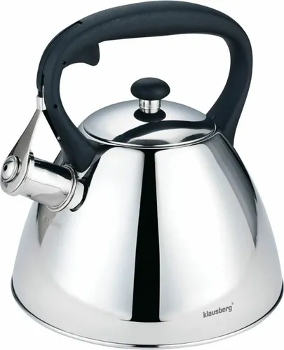 Klausberg 3L Edelstahl Flötenkessel KB-7207 - Wasserkocher aus Edelstahl mit 3L Kapazität, ergonomischem Griff und geeignet für alle Herdarten – ideal für schnelle Teezubereitung!