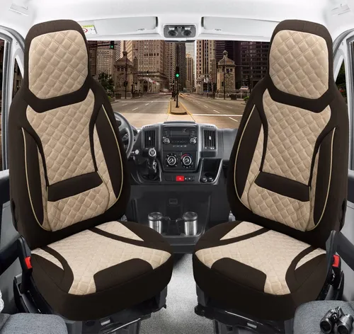 BREMER SITZBEZÜGE für Jeep Wrangler JK (2007-2018) - Braun/Beige Schonbezüge - Hochwertige Schonbezüge für Jeep Wrangler JK, einfach zu montieren mit Klettsystem. Schützen Sie Ihre Sitze vor Abnutzung und genießen Sie Komfort bei jeder Fahrt.