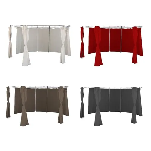 Mojawo Hochwertige Seitenteile für Pavillon rund 3,5m in rot von Mojawo