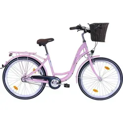 FASHION LINE Cityrad, 3 Gang Shimano NEXUS Schaltwerk, Nabenschaltung, für Damen und Herren, Nabenschaltung rosa 43 cm