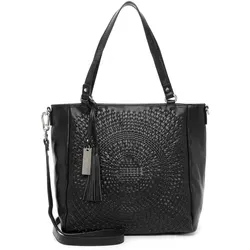 SURI FREY Umhängetasche Ruby Shopper Black – Stilvoll und praktisch - Geräumige Umhängetasche mit verstärktem Boden, ideal für den Alltag. Abnehmbarer Schulterriemen für flexibles Tragen. Perfekt für alle, die Ordnung und Stil schätzen.