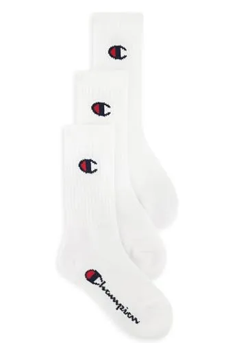 Champion Unisex Kinder Core-Junior 3PP Crew Socken, Weiß, 31-34 EU (3er Pack)