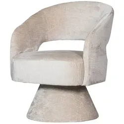 Drehsessel Ebba – Retro Chic aus Chenille-Stoff, drehbar und weich gepolstert - Stylischer Drehsessel für entspannte Momente. Der weiche Chenille-Stoff und die natürlichen Farbtöne schaffen eine gemütliche Atmosphäre, ideal zum Lesen oder Entspannen.