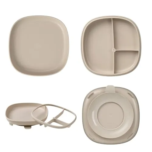 b.box 2-in-1 Baby Teller mit Saugnapf | Starker Saugboden | Baby Teller mit Entfernbarer Trennwand und Gebogenem Rand | Spülmaschinenfest | Ab 6 M