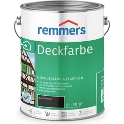 Remmers Deckfarbe schwarz, 5 Liter – Hochdeckende Wetterschutzfarbe für innen und außen - Beizen – Remmers Deckfarbe bietet exzellenten Wetterschutz und UV-Schutz, haftet auf vielen Untergründen und ist ideal für Gartenhäuser, Zäune und mehr.