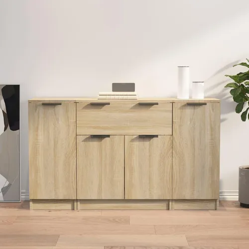 vidaXL Sideboards 3 Stk. Sonoma-Eiche Holzwerkstoff von vidaXL