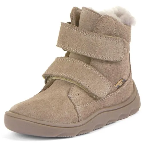 Froddo FroddoTex Zeru Boot Furry Barefoot G2110151 Kinder Barfußstiefel mit Lammfellfutter, Beige, Gr. 30