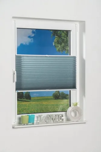 K-HOME Plissee Klemmfix Pisa – Lichtschutz ohne Bohren in Crushed-Optik - Praktischer Faltstore von K-HOME: Der Klemmfix Pisa ist einfach zu montieren, farbenfroh und passt perfekt zu jedem Fenster. Ideal für müheloses Anbringen und Entfernen ohne Spuren.