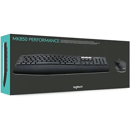 Logitech MK850 Performance Kabelloses Tastatur-Maus-Set - Maus-Tastatur-Set mit Bluetooth & 2.4 GHz Verbindung, 24 bis 36 Monate Akkuleistung und komfortabler Handballenauflage für ein besseres Tippgefühl.