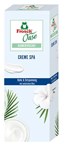 Frosch Oase Raumerfrischer Creme Spa - Fester & flüssiger Lufterfrischer mit verwöhnender Spa-Note, natürlicher Duft für bis zu 8 Wochen, edler Glasflakon im Design.