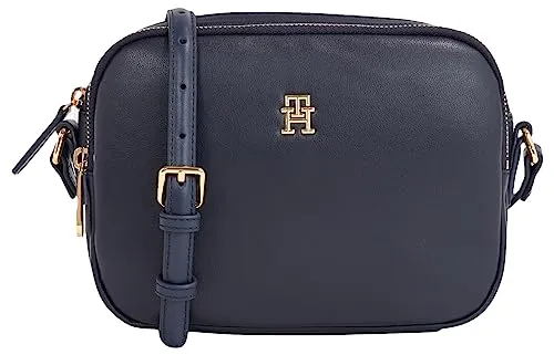 Tommy Hilfiger Damen Umhängetasche Poppy Plus Crossover - Blau (Space Blue) - Umhängetasche aus 51% recyceltem Polyester, ideal für jeden Anlass. Zeitloses Design mit verstellbarem Crossbody-Riemen und praktischem Reißverschluss-Hauptfach.
