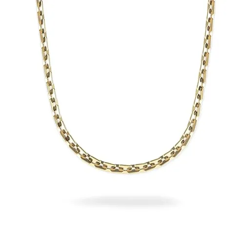 COPENHAGEN STUDIOS Halskette Unisex - gold - Gliederkette aus poliertem Edelstahl für Damen & Herren - 14K vergoldet - verstellbare Länge - wasserfest & hautfreundlich