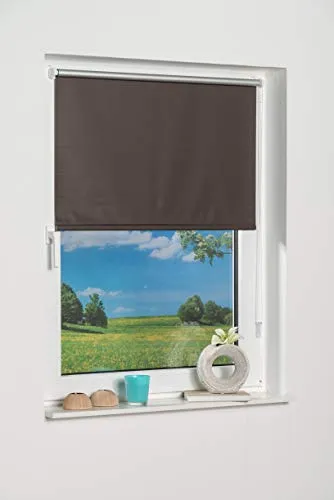 K-Home Thermorollo Verdunklungsrollo ohne Bohren Braun B60 x H150 cm