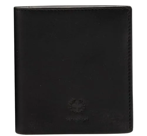 Strellson Blackwall BillFold V7 Schwarz - Herren-Geldbörse mit zahlreichen Fächern für eine geordnete Kartenaufbewahrung. Stilvoll und praktisch, Maße: 9 x 10 x 3 cm.