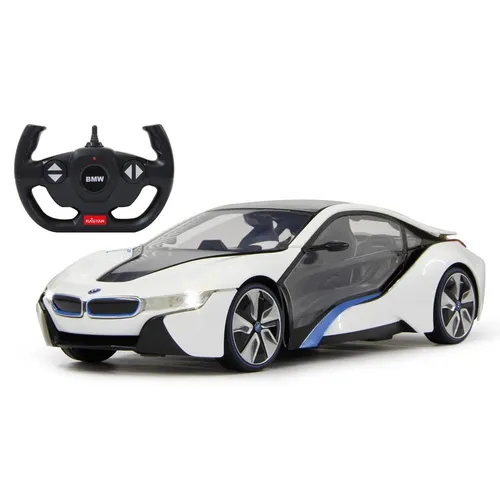 BMW I8 1:14 RC-Modell - lizenziert mit LED Licht - RC-Modelle mit bis zu 1 Stunde Fahrzeit und 11 Km/h. Perfekte Detailnachbildung und hochwertiger Innenraum sorgen für ein realistisches Fahrerlebnis.