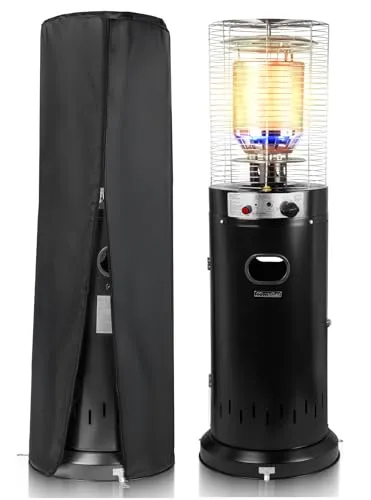 MalTec Heizstrahler Terrassenheizer Gasheizschirm 13KW Tropical GH295 Abdeckung Räder Stahl Schlauch