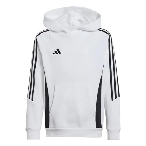 adidas Performance Tiro 24 Hoody Kids weissschwarz, 116 Kinder - Hoodies für Kinder, stylischer Look mit Kordelzug und bequemem Futter, ideal für Sport und Freizeit.