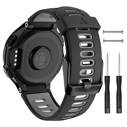 ISABAKE Armband für Garmin Forerunner 735XT/235, Soft Silikon Ersatzband für Forerunner 620 630 235Lite 220 230 Smartwatch-Zubehör
