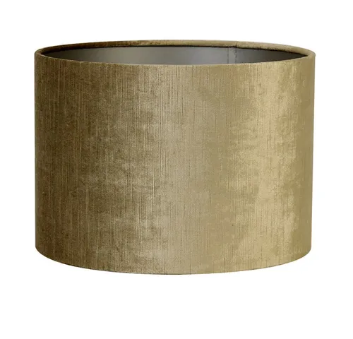 Dirk Davids Leuchten GmbH Lampenschirm Lampenschirm Zylinder in Velours Gold Bronze Seidenglanz 30-30-21cm, Angenehmes warmes Licht