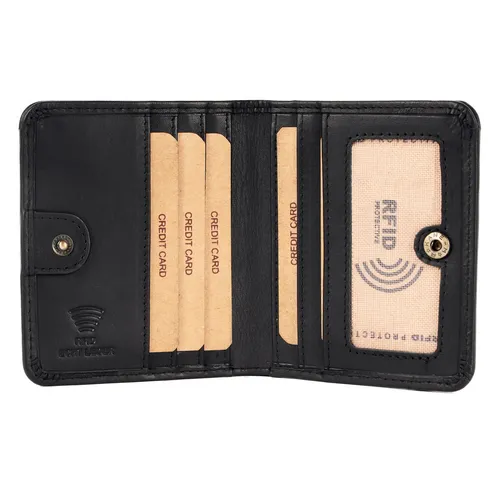 Benthill Geldbörse Klein - Echtleder Mini Portemonnaie mit RFID-Schutz, ideal für Damen und Herren, kompakt und funktional