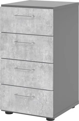 Regal 2 OH 40x42x74,8cm 4 Schübe Griff BS Graphit/Beton