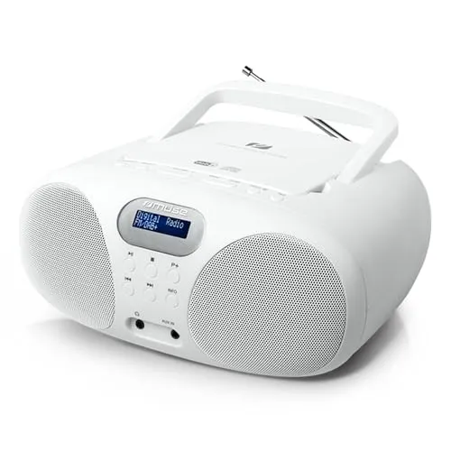 MD-208 DBW Tragbares Radio DAB + FM CD Weiß