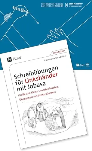 Schreibtischauflage für Linkshänder mit Heft - Schreibunterlage für linkshändige Kinder: Ideal für entspannte Schreibhaltung und perfekte Heftlage in der Grundschule. Strapazierfähig und abwaschbar, passt auf jeden Schultisch.