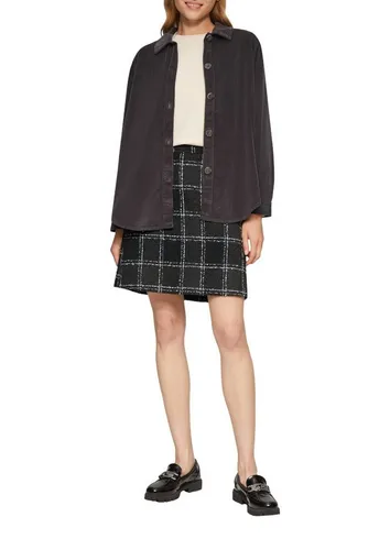 s.Oliver Minirock - Kurzer Bouclé-Rock mit Karomuster - Modischer Bouclé-Rock in Regular Fit, ideal für Büro- und Abendlooks. Der verdeckte Reißverschluss sorgt für eine glatte Silhouette, ein Must-have für jede Saison!