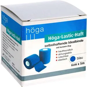 Höga Kompressionsbinden Lastic-Haft, kohäsiv, Kurzzug, 5m x 6cm, blau