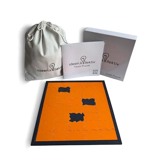 ideen.kollektiv Team Puzzle - Teambuilding Spiel aus Holz - Fördert Zusammenarbeit und Kommunikation im Team. Ideal für kreative Teamtrainings und als unterhaltsames Puzzle für Erwachsene.