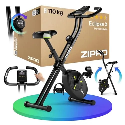 ZIPRO Heimtrainer Fahrrad Ergometer Hometrainer Spinning Bike Klappbar Indoor Fitnessgeräte Trainingsgeräte Ausdauertraining Home Trainer Cycling Zuhause Exercise Cardio Fahrradtrainer - Eclipse X