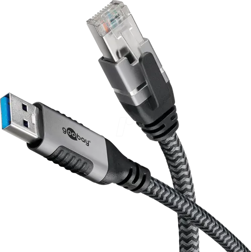 Goobay Ethernet-Kabel USB-A auf RJ45, 7,5 m - Netzwerkkabel CAT6, ideal für schnelle und stabile Internetverbindungen, perfekt für Streaming und Gaming.