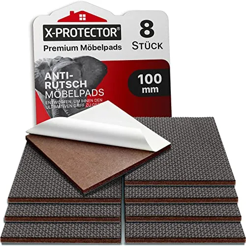 X-Protector Antirutsch Pads 8 Stück 100 mm in schwarz von X-Protector