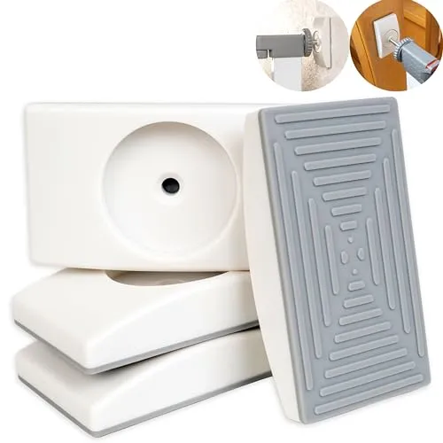 Rechteckige Türgitter Wandschutz Pads, für max. Ø 41 mm Druckschraubenköpfe, 4 Stück, für Treppen- und Türschutzgitter, Wand Gitterschutz Silikon Pads, Wandschutzpad Treppengitter, Türschutz Puffer