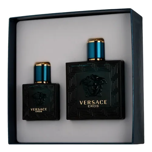 Versace Eros Eau de Toilette 100ml + 30ml - Herrenparfum-Set mit 100ml und 30ml Eros, ideal für unterwegs und besondere Anlässe, verführerischer Duft mit frischen und holzigen Noten.