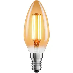 ledscom.de E14 LED Leuchtmittel, Kerze, extra warmweiß (2500 K), 4,1 W, 458lm, goldfarben
