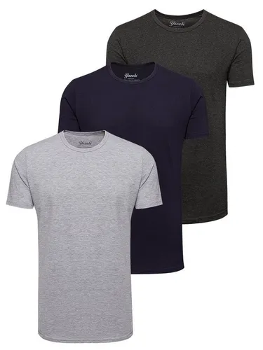 Yazubi T-Shirt Max Shaped Long Tee 3-Pack (Set, 3er-Pack) modernes Rundhalsshirt