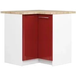 Raumhirsch Möbel Unterschrank Weiß Rot 90x85x46 cm - Moderner Küchenschrank mit Arbeitsplatte – ideal für praktischen Stauraum und Arbeitsfläche in der Küche. Robuste, pflegeleichte Oberfläche und stabile Konstruktion sorgen für Langlebigkeit. Maße: 90x85x46 cm.