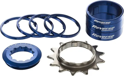 Reverse Fahrrad MTB Dirtbike Fixie Umbauset Adapter Single Speed Kit 13Z blau - Praktisches Umbauset für MTB und Dirtbikes, ermöglicht die Umrüstung auf Single Speed. Hochwertige Verarbeitung und einfache Montage für ein verbessertes Fahrerlebnis.