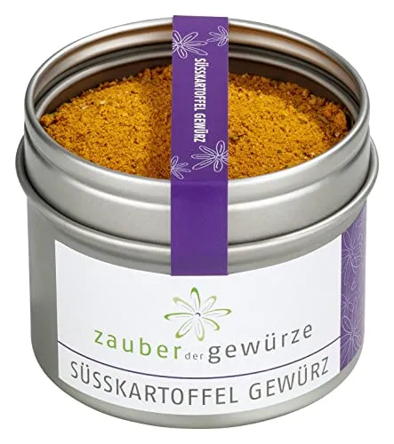 Zauber der Gewürze Süßkartoffel Gewürz – Gewürzsalz für Süßkartoffel Pommes, gefüllte Süßkartoffeln, Suppen und viele weitere Süßkartoffelgerichte, zum Streuen und Verfeinern, 70 g