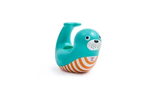 Hape Happy Splashers Seal Krug – lustiges und funktionales Badespielzeug für Wasserspiel – verbessert die Hand-Auge-Koordination mit verspielten Spritzern, ideal für Kleinkinder – einfacher Griff