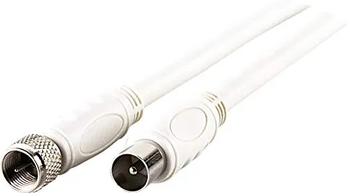 SCHWAIGER -KVCKHQ183 532-SAT-Antennen-Adapterkabel/ 3 m Anschlusskabel/konfektioniert/ 90 dB/ 2-Fach geschirmt/F-Stecker > IEC Stecker/weiß